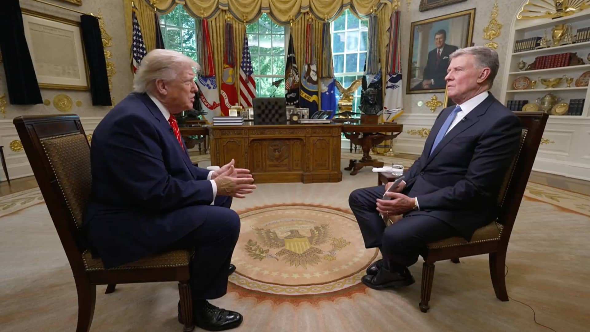 Trump says Eric manages his money as policy disputes remain unresolved